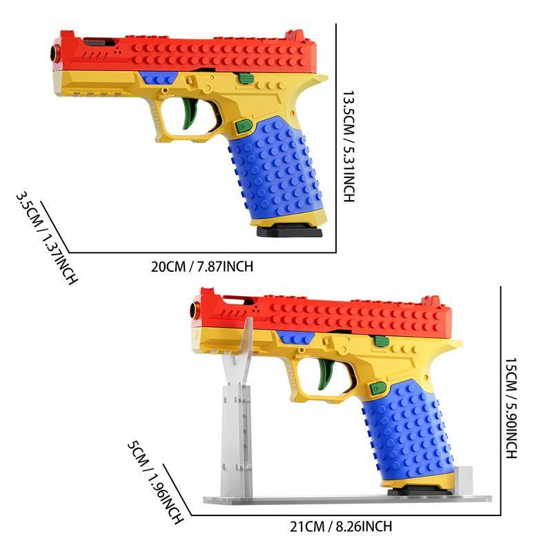Building Block Toy Gun, DIY Creative Handgun Model, Stem Display Piece, Suitable for Ages 6+, Birthday Gift tactical diy building block handle Collaborative Tactical Set