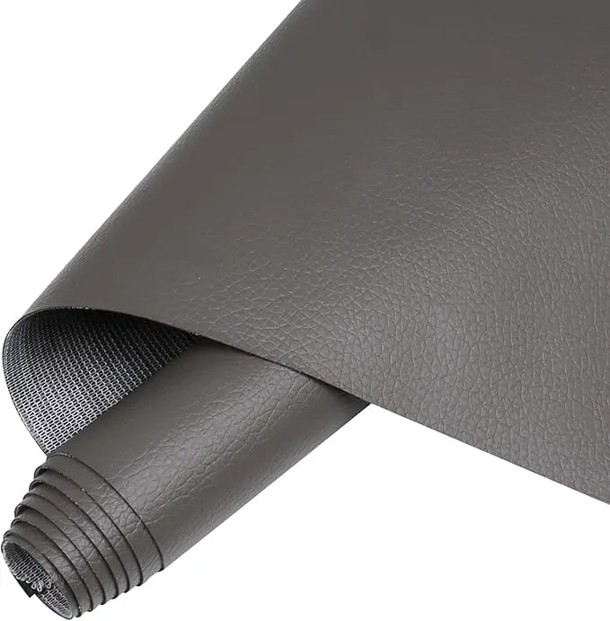 Dark Gray Self-Adhesive Faux Leather Roll - Waterproof, Scratch-Resistant Synthetic Leather Repair Vinyl for Sofa, Car Seat, DIY Furniture Renovation