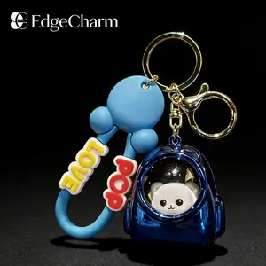 Viral Romantic Starry Sky Astronaut Keychain, Color-Plated Space Cat Backpack Charm, Cute  Night Light Bag Accessory for Kids & Adults