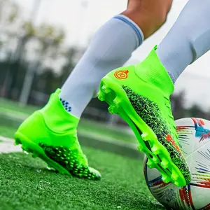 Men's High-Top FG Football Shoes - Professional Outdoor Non-Slip Breathable Soccer Cleats with TPU/Rubber Sole, PU Upper&EVA Cushioning for All-Day Comfort and Durability, Ideal for Year-Round Play, Sports Shoes | Hightop Sneakers | Durable