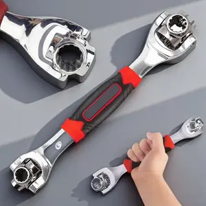 52-in-1 Multi-functional Ratchet Socket Wrench Set, Adjustable Socket Wrench, Anti-Slip Handle Rotatable Drive Head, Auto Repair Tool Home Maintenance Kit, High Carbon Chromium Vanadium Steel