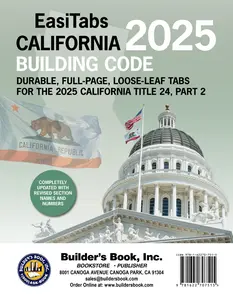 2025 California Building Code, Title 24 Part 2 Volume 1 & 2 Loose-Leaf EasiTabs