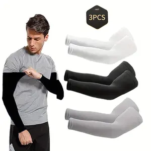 3 Pairs Cooling UPF 50+ UV Protection Arm Sleeves for Men Women, Breathable Sun Sleeves, Arm Compression Sleeves, Arm Covers & Calf Sleeves for Golf, Fishing, Cycling, Running, Driving, Outdoor Sports, Work & Daily Wear