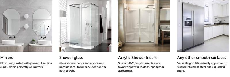 2 Units Suction Cup Hooks Valentine's Day gift Bathroom Accessories home essentials for Shower Bathroom Kitchen, Glass Door, Mirror, Tile – Loofah, Towel, Coat, Bath Robe Hook Holder for Hanging up to 15 lbs with Waterproof