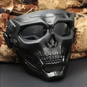 Motorcycle Tactical Windproof Riding Glasses, Vintage Harley Full Face Snowboard Mask, Outdoor Off-Road Sports Helmet Visor, Cs Paintball Halloween Skull Mask