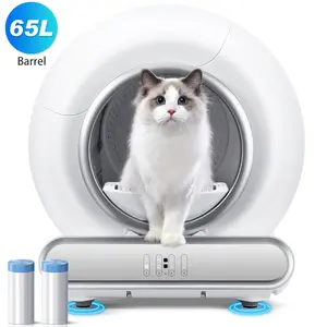 Famistar Automatic Cat Litter Box, Self Cleaning and Odor Removal with Liner, 2.4G Wifi App Control, Sensor Safety Protection for Multi Cats pellet  litter