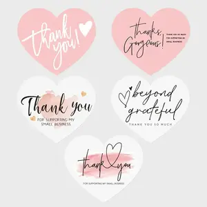 Heart-Shaped Thank You Cards, Fun Party Cards, Copper Paper, 50 Sheets Per Pack, 2.75x2.36 Inches, Party Decorations, Small Business Gifts
