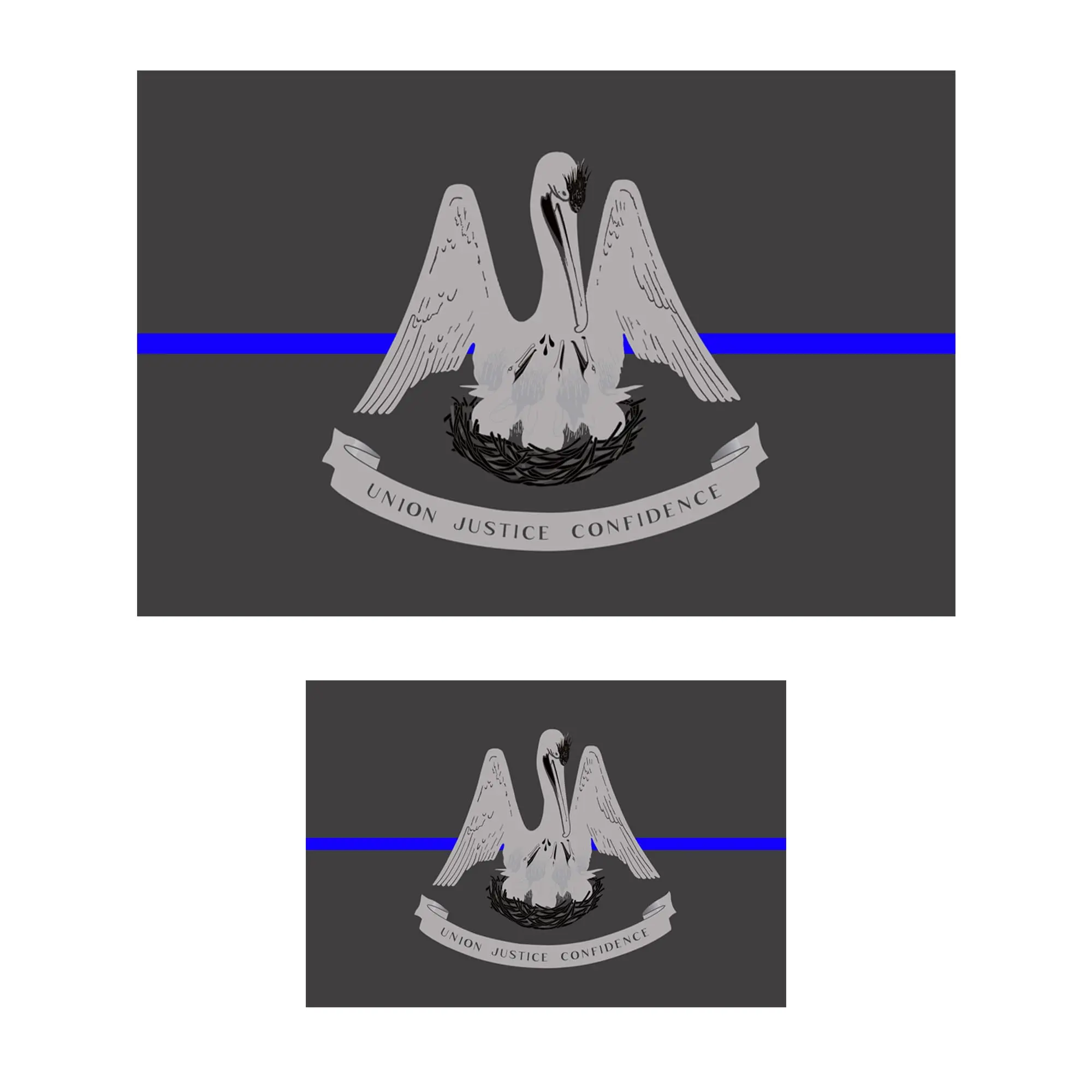 2 Pack Thin Blue Line Louisiana State Flag Decal Stickers | Compatible with Cars & Trucks Phone Laptops Mailbox, Small & Large Sticker Honoring Police Law Enforcement Vinyl Window Bumper Tape
