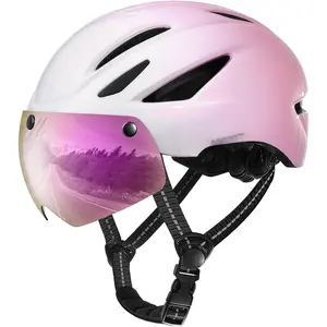 Bike Helmet with Magnetic Sun Visor for Adults, Glasses-Friendly Design Adjustable Dial Cycling Helmet for Men & Women, Urban Riding Bicycle Helmet for Mountain, Road, E-Bike, Commuting