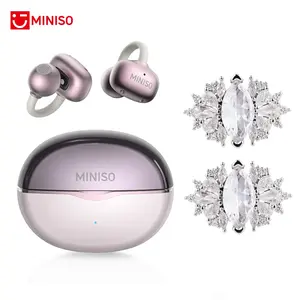 MINISO Clip On Earbuds Wireless Headphones with Bluetooth 6.0 Earphones, Stable Connection & Low Power Use, DT6.0 Pulse Directional Tech, 360° ACS Panoramic Sound, IPX5 Waterproof Audio Earbuds for Music & Calls, Comfortable for Sports