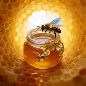 Organic Natural Honey with Bee Pollen & Royal Jelly - 12 Single-Serve Sachets (20g per Sachet), Sweet & Pure