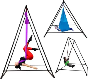 Stand Frame For Aerial Yoga And Therapy Sensory Hammock- Foldable, Portable, Height Adjustable, Stable and Durable Upgraded Yoga Swing Stand Frame