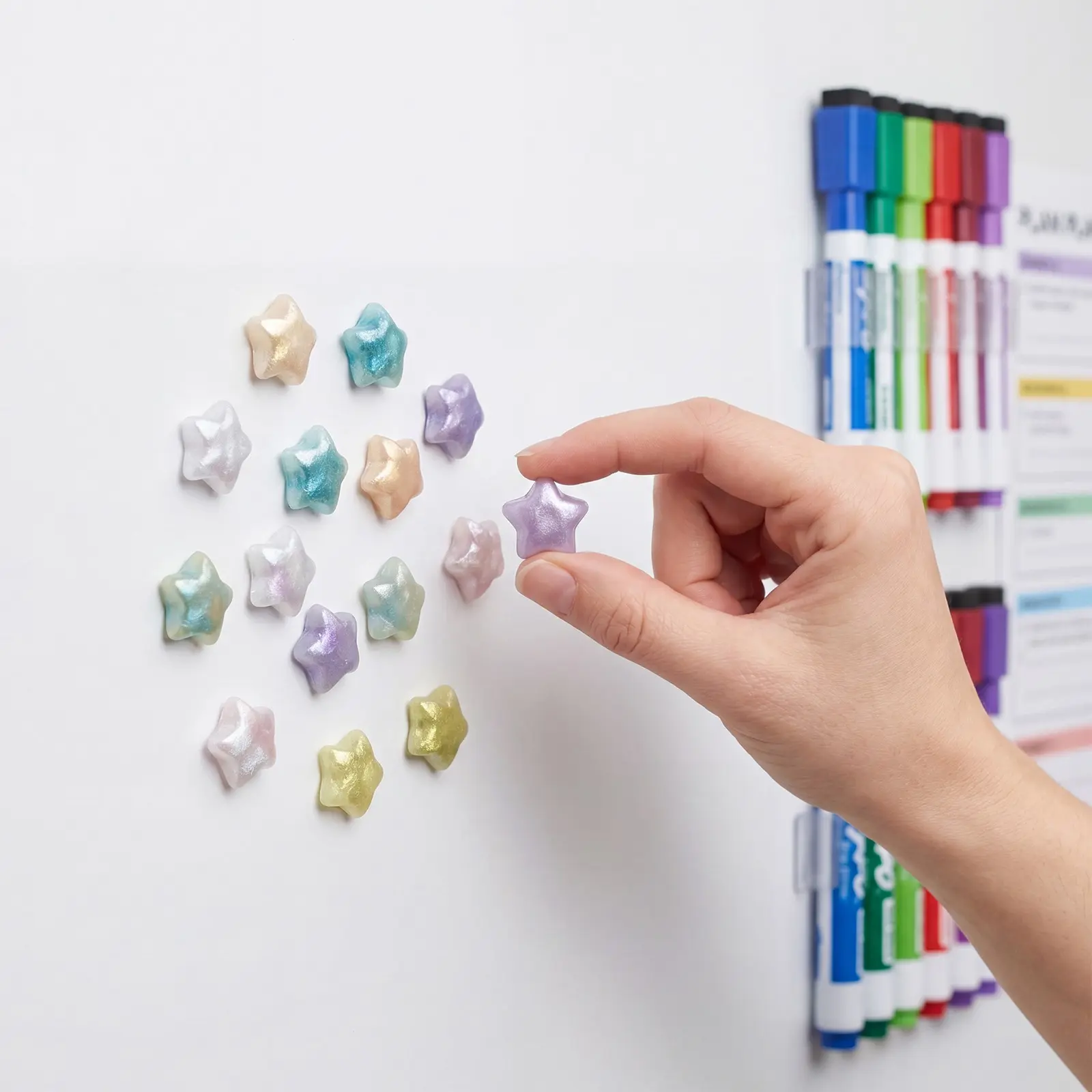 14 Pcs Starry Sky Refrigerator Magnets Set, Rainbow Macaron Resin Material, Magnetic Decor for Home Kitchen Office Storage Cabinet, Cute Fridge Magnets, Refrigerator Decorating Magnets