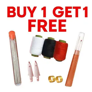 【Buy 1 Get 1 FREE】34PCS Big Eye Needle Sewing Kit – Quilting Needles, Threader, Seam Ripper, Thimble & Threads for DIY Repairs