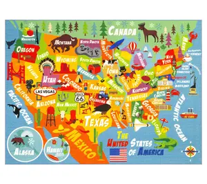 KC Cubs Map Rug: USA - 5x7'