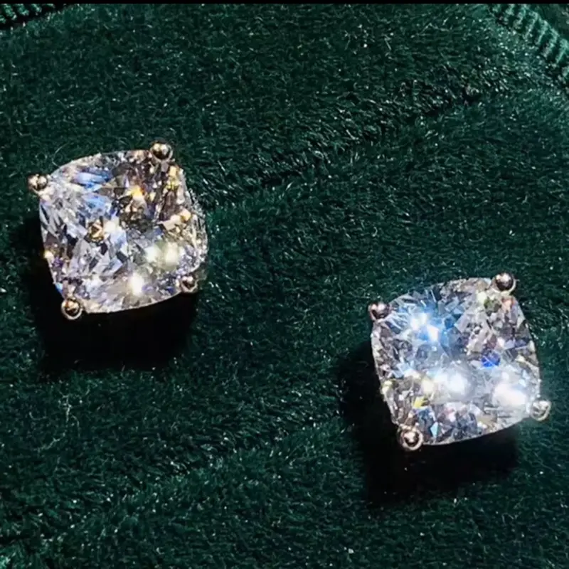 Cubic Zirconia on Silver Plated Studs