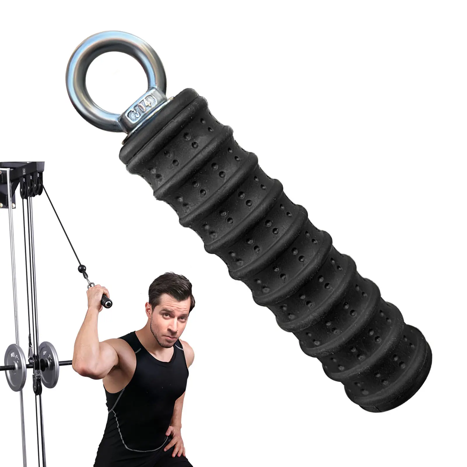 Tricep Workout Cable Attachments,Lat Pull Down Bar for Cable Machine,Triceps Rope Cable Attachments for Gym,Ergonomic Tricep Rope Pulldown Attachments