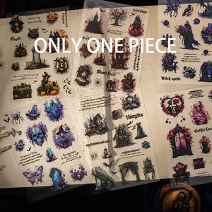 Vintage Gothic Style Sticker, 2 Counts/set PET Material Sticker Sheets, DIY Decorative Sticker for Scrapbooking, Journaling, Gift Wrapping