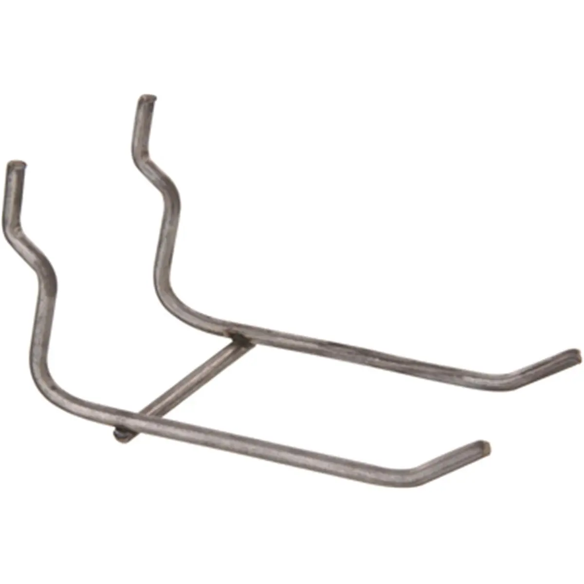 6 in. Zinc-Plated Pegboard Double Hook, Fits 1/4" Pegboards, Features 2 Hooks for Tool Organization, Two Hooks