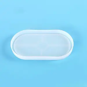 1pc Cement Silicone Molds Oval Tray | Diy Concrete Plaster Coaster Pottery Mould Home Decoration Handmade Crafts Ornament, Handmade Gifts, Soap Making Kit, Multifunction