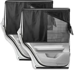 2026 Upgraded Magnetic Car Window Curtain for Rear Side Windows – Retractable Foldable Privacy Shade with UV Protection & Insulation, Portable Vehicle Window Cover for Kids & Family Travel (Black & Kids Designs Available)