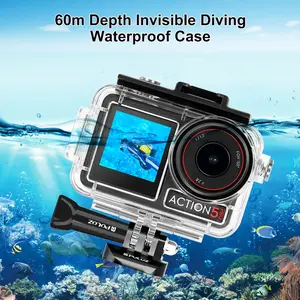 Waterproof Protective Case for Dji Osmo Action 5/4/3 Pro, Diving Housing Cover with Filter Slot, Compatible with Dji Osmo Action Series