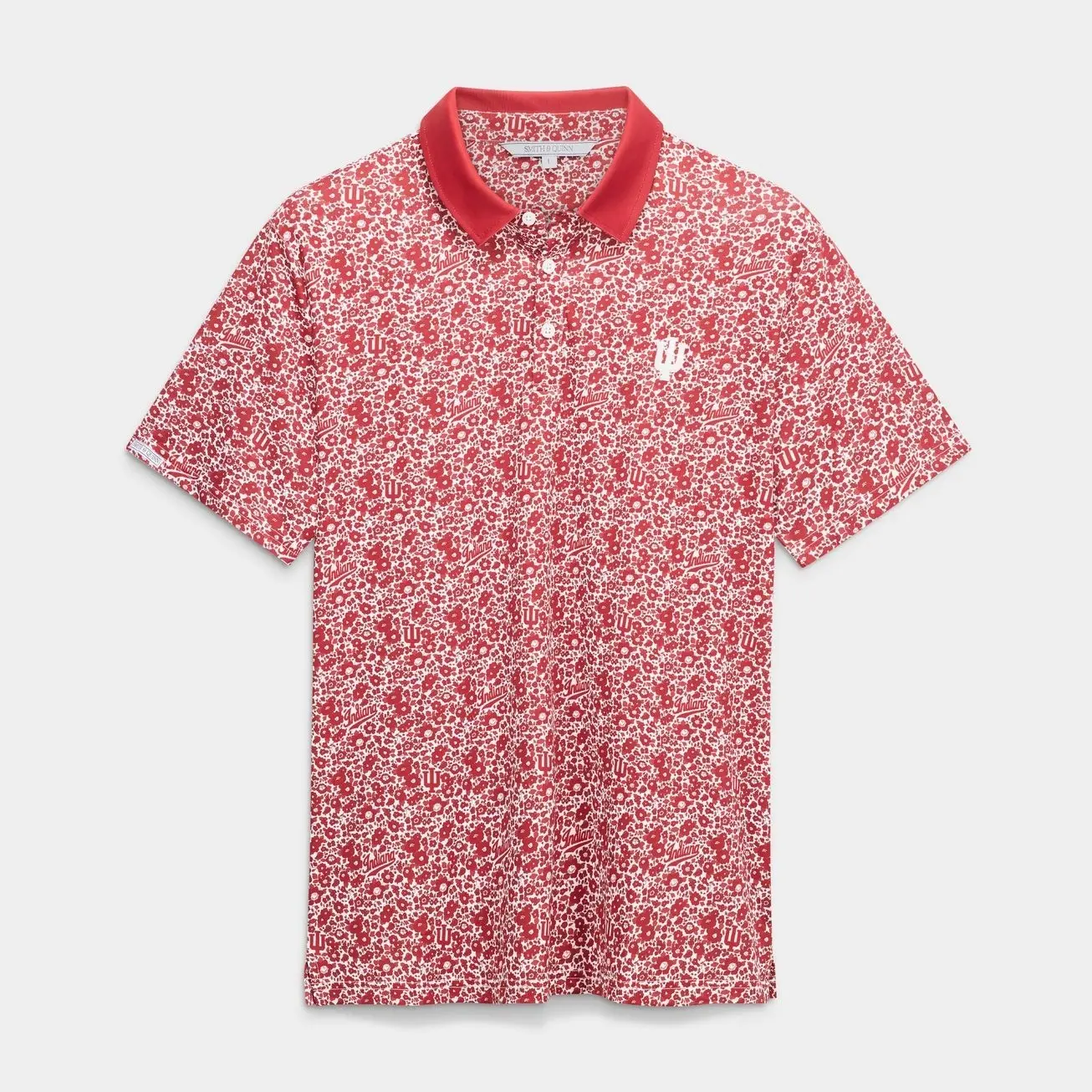 Indiana State Hoosiers Short Sleeve Tee, Casual Collared Shirt Boatyard Button-Up Shirt Toile Teddy Polo - Crimson