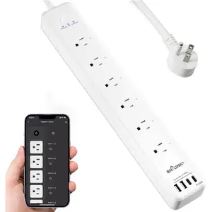 6 Outlets Smart Wifi Power Strip Compatible with Alexa Google Home Surge Protector BN-LINK Usb Multi Plug Usb Ports Socket