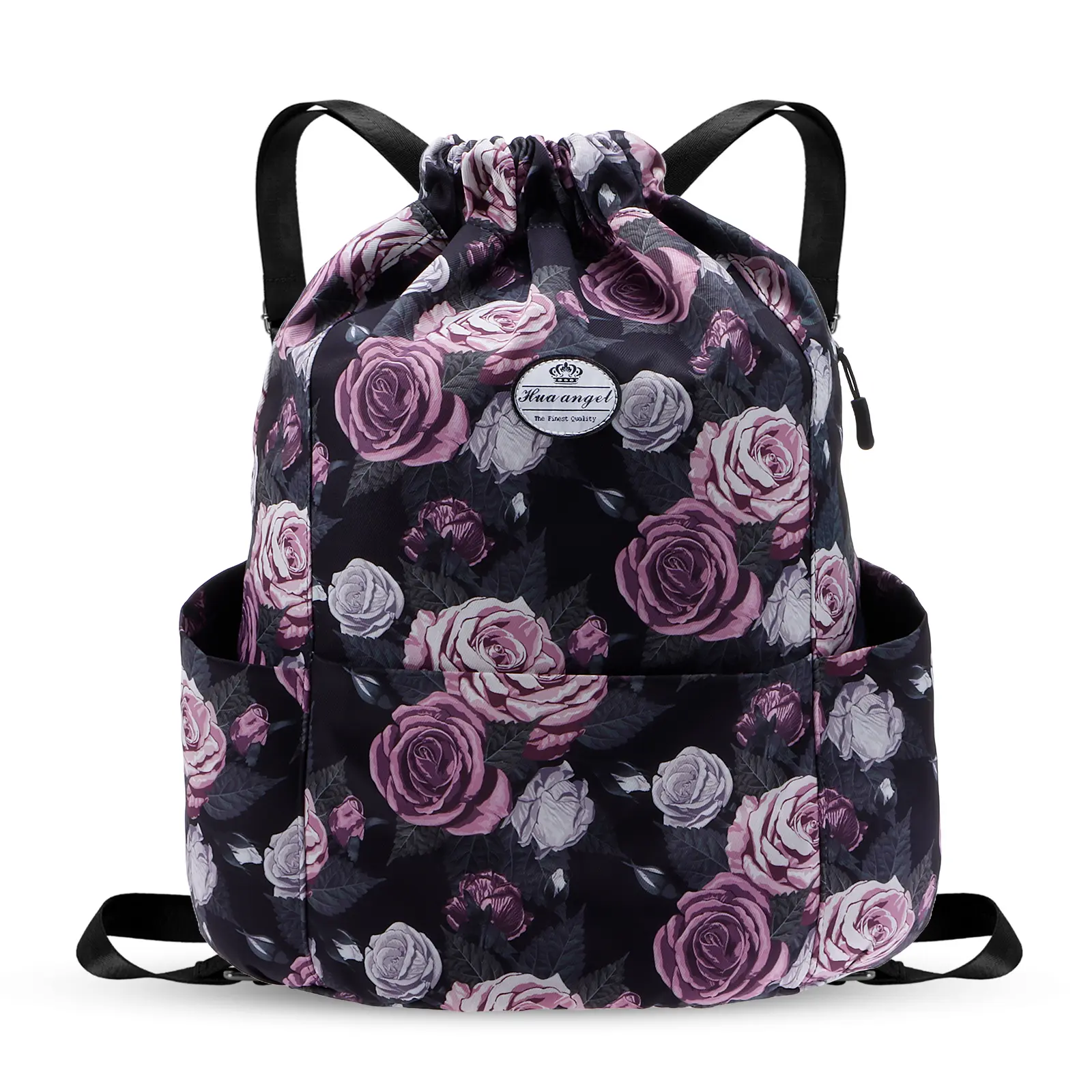 Drawstring Sports Backpack, Lightweight Sporty Gym Bag, Water-Resistant Polyester Sackpack with Multiple Pockets for Women, Men, Sporty Gym Bags