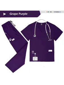 Matte Uniform Male Nurse Uniform Thin Breathable Nursing Frosted Top Elastic Frosted Pants Doctor's Work Clothes Spa Work Clothes