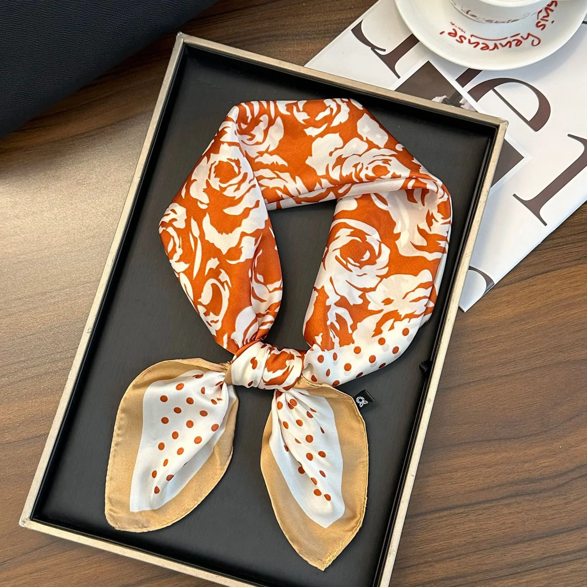 Camellia polka dots orange red