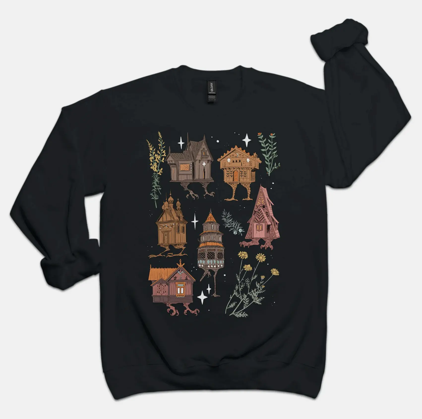 Baba Yaga Houses Crewneck Sweater Pullover