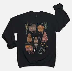Baba Yaga Houses Crewneck Sweater Pullover