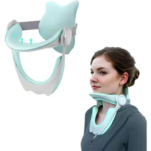 360 ° Adjustable Neck Brace for Neck Pain and Support, Cervical Neck Traction Device for Home Use, Neck Stretcher Neck Decompression Devices for Forward Head Posture Correction, Green