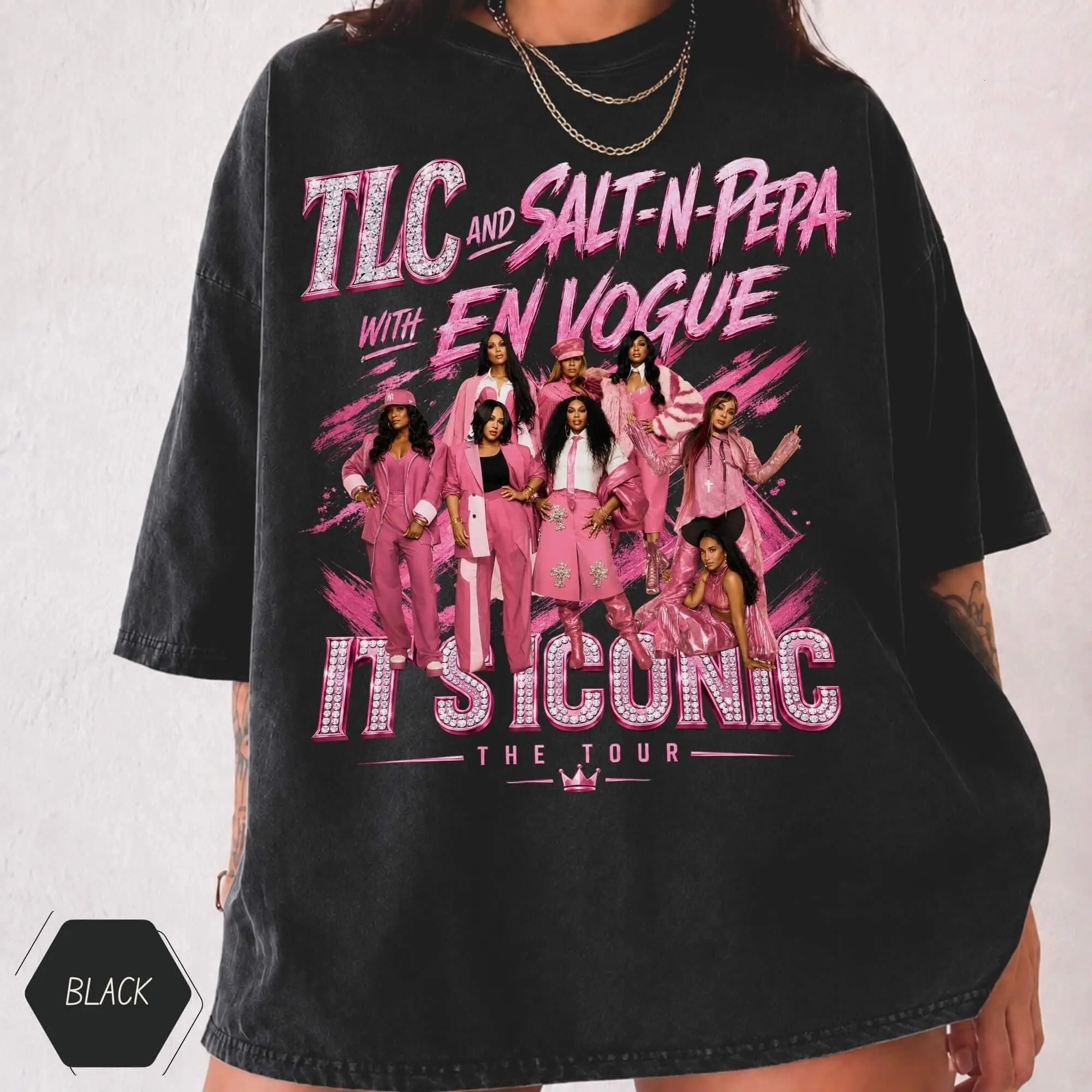 TLC Salt-N-Pepa En Vogue Gold Tour Shirt, It's Iconic 2026 Shirt, Gold Bling R&B Concert Sweatshirt, Music Lover Gift
