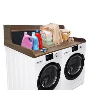 Garvee 2-Tier Washer Dryer Countertop with 2 Drawers, 54" W x 27.55" D Laundry Countertop with 2.75" H Edge Rails, Washer and Dryer Topper with Non-Slip Pad for Laundry Room Organization and Storage