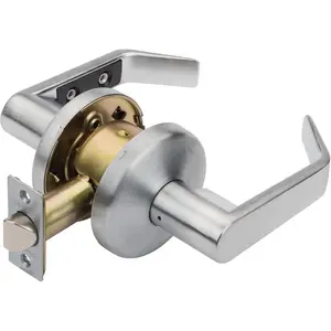 Passage Door Lever Lockset, ADA Compliant, Light Duty Non-Locking Handle for Hallway or Closet Use, Satin Chrome Finish, Model AUS-30-26D