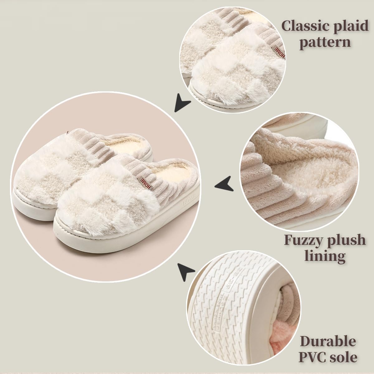 Women's Fuzzy Memory Foam Slippers Home Fuzzy Casual Indoor Outdoor Shoes with Memory Foam & Faux Fur Lining for Men Cozy Slippers Soft Footwear, Women's Shoes