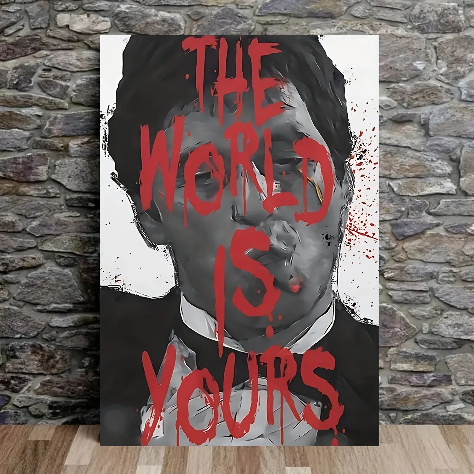 Scarface 'The World Is Yours' Quote Canvas Wall Art - Frameless Soft Canvas Print, Ready to Hang for Modern Home Decor Decoration