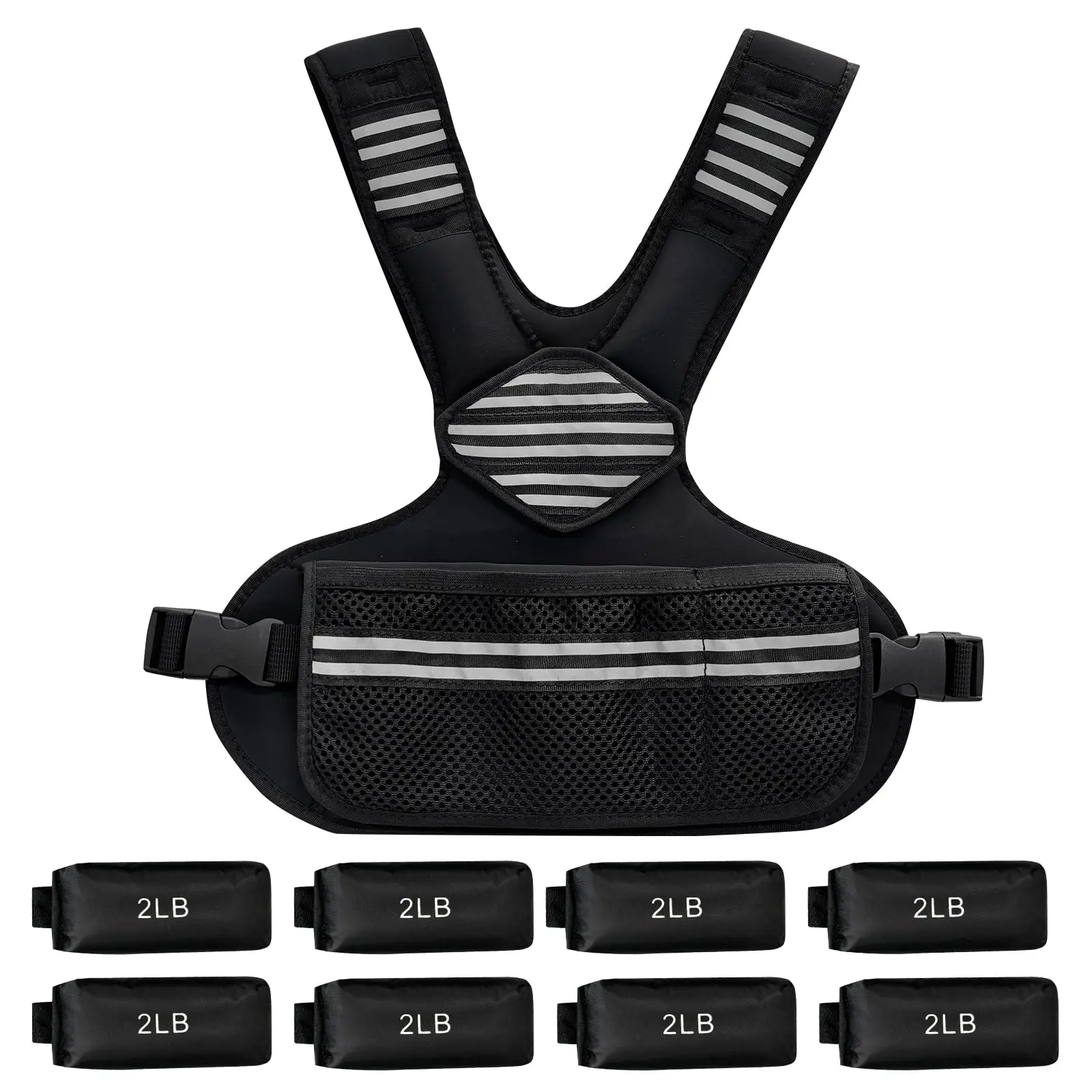 Garvee Adjustable Weighted Vest Women, 6-20 Lb, Weight Adjustable, Weight Vest with Reflective Strips, Large Pocket for Walking, Jogging, Rucking, Running and Strength Training, Home Gym Workout Equipment