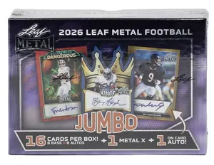 2026 Leaf Metal Football Hobby Jumbo Box (8 AUTOS!)