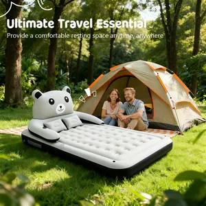 Cute Bear Air Mattress, Portable Air Sofa Bed for Indoor & Outdoor, Garden, Guest Room, Beach, Camping Inflatable Blow Up Mattress