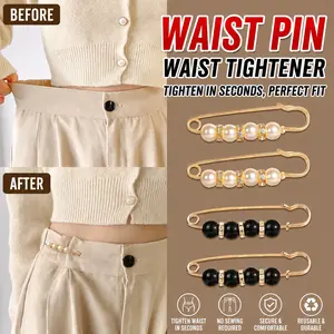 16 Counts Pearl Brooch Pins, No Sewing Fasteners for Sweater Shawl Cardigan Collar, Faux Pearl Clothing Dresses Decoration Pant Tightener for Women, Mixed Style Assortment