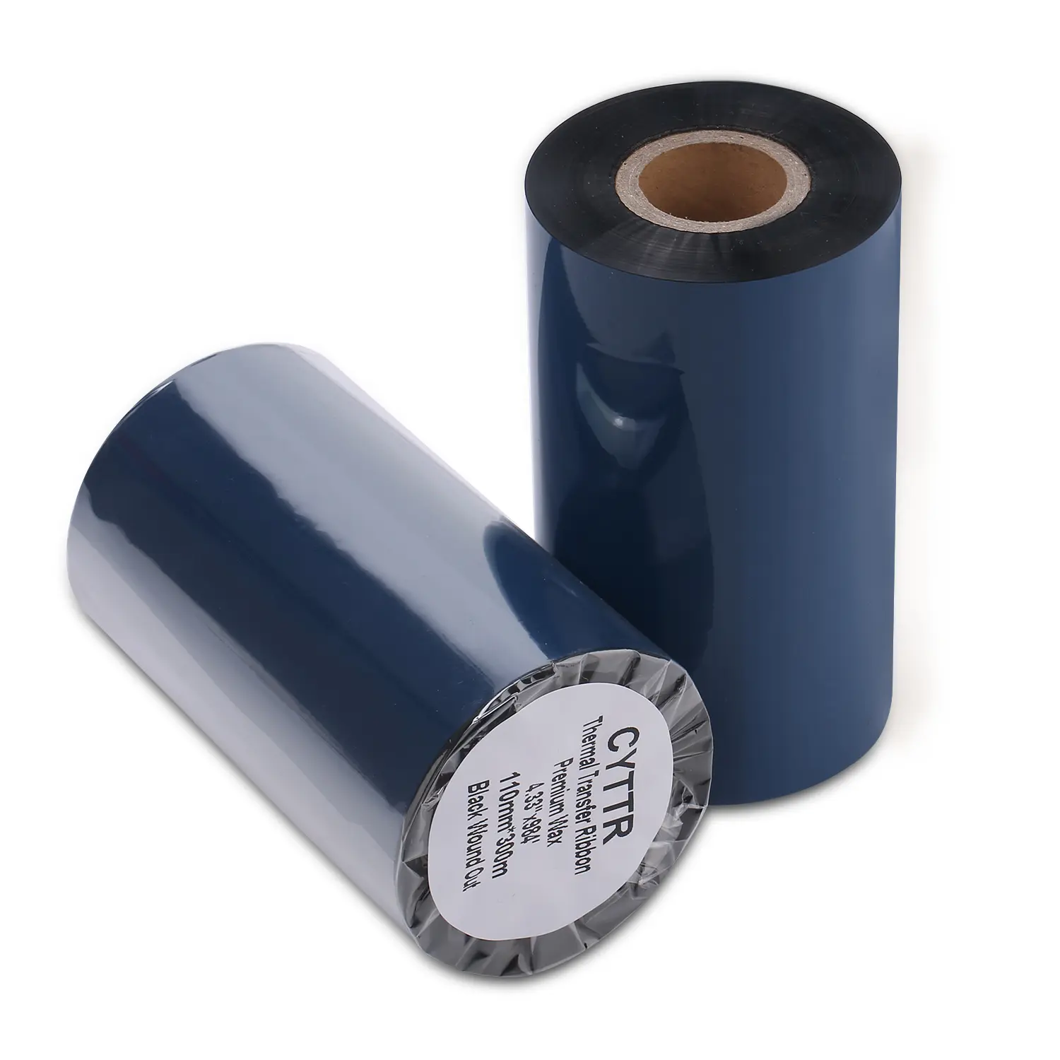 CYTTR-Thermal Transfer Ribbon - Premium Resin-Enhanced Wax - 4.33" x 984" (110mmx300mm) 1 Inch core Ink Outside Compatible for Zebra Datamax Sato TT Printers (1 Roll)