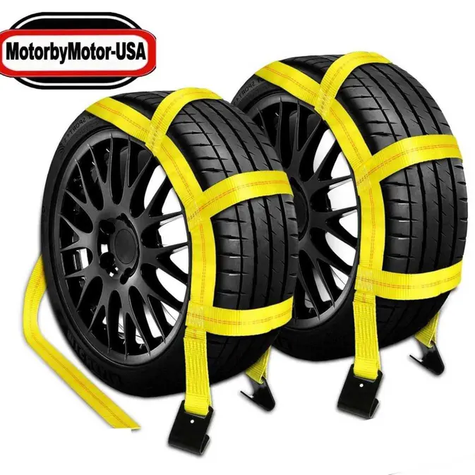 2 Pack Tow Dolly Basket Straps with Flat Hook Tie Down Bonnet, 14-17" Fit, Tie-Down Bonnet for Automotive & Motorcycle Trailers