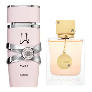 Lattafa Yara Perfume + CLUB DE NUIT Women's Eau de Parfum by Armaf - 3.5oz (105ml) - Fragrance Gift Bundle