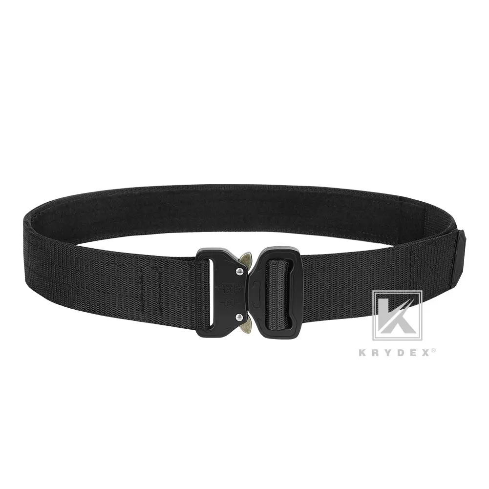KRYDEX Rigger Belt, 1.5" Heavy Duty Tactical Velcro Belt with Quick Release Metal Buckle, Adjustable Nylon Waistband for Military & Airsoft, Web Belt