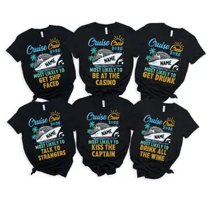 Custom Cruise Crew 2026 Shirt – 60+ Quotes Most Likely To Tee, Personalized Name Matching Cruise T-Shirt, Funny Group Vacation Outfit