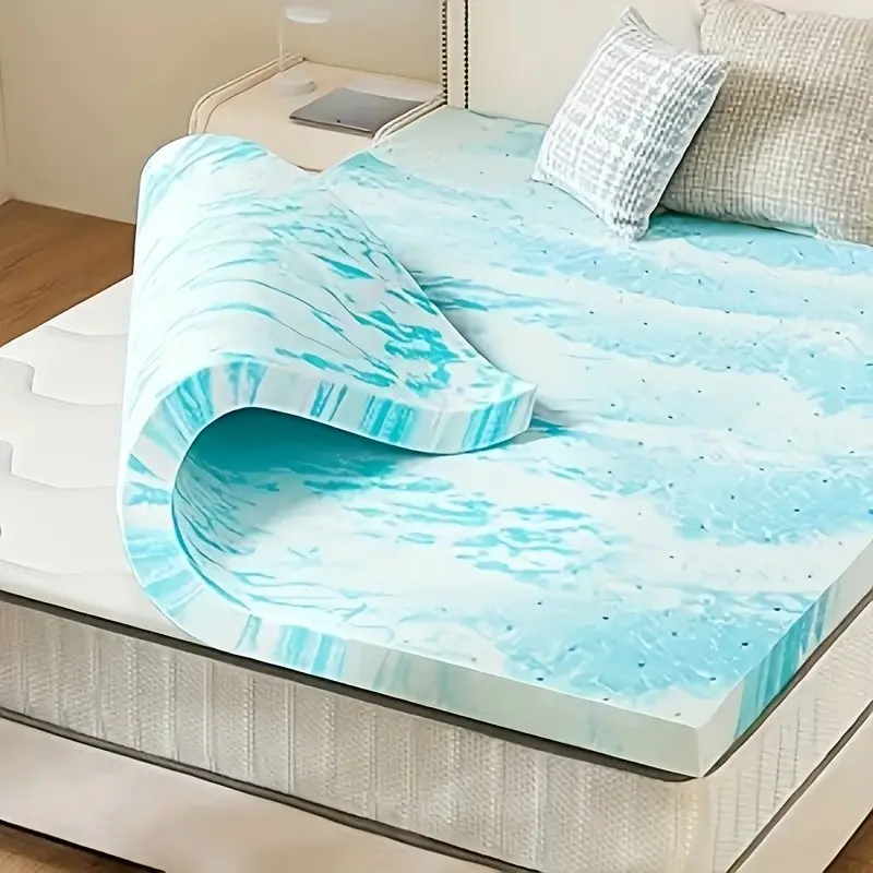 1pc Memory Foam Cooling Gel Vortex Mattress, Comfortable And Breathable, Need To Be Purchased Separately; 1pc Ergonomic Foam Neck Pillow, Provides Support And Protection For The Neck, Bringing A Comfortable Sleeping Experience, Sold Separately