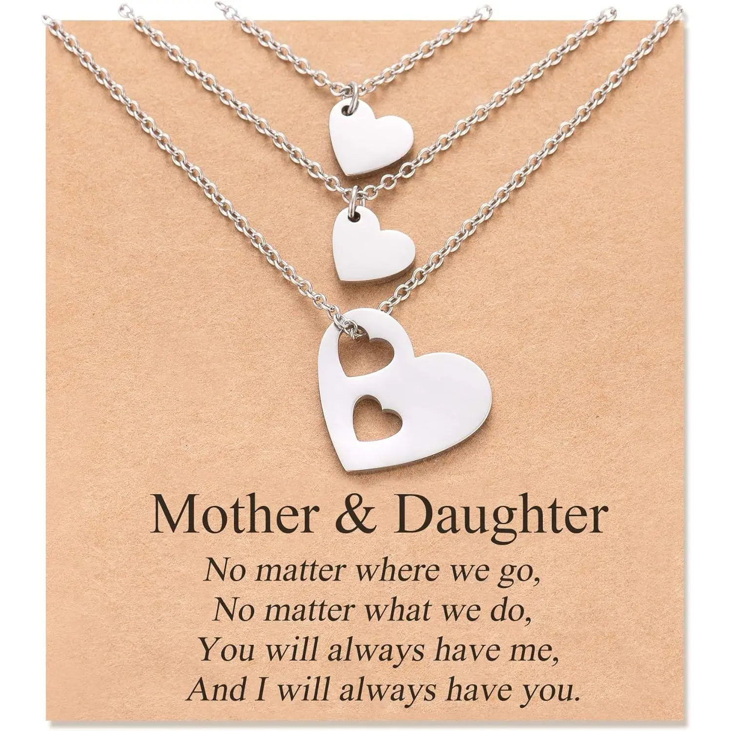 2/3pcs Mother Daughter Necklace Set Matching Heart Jewelry Mom Gifts